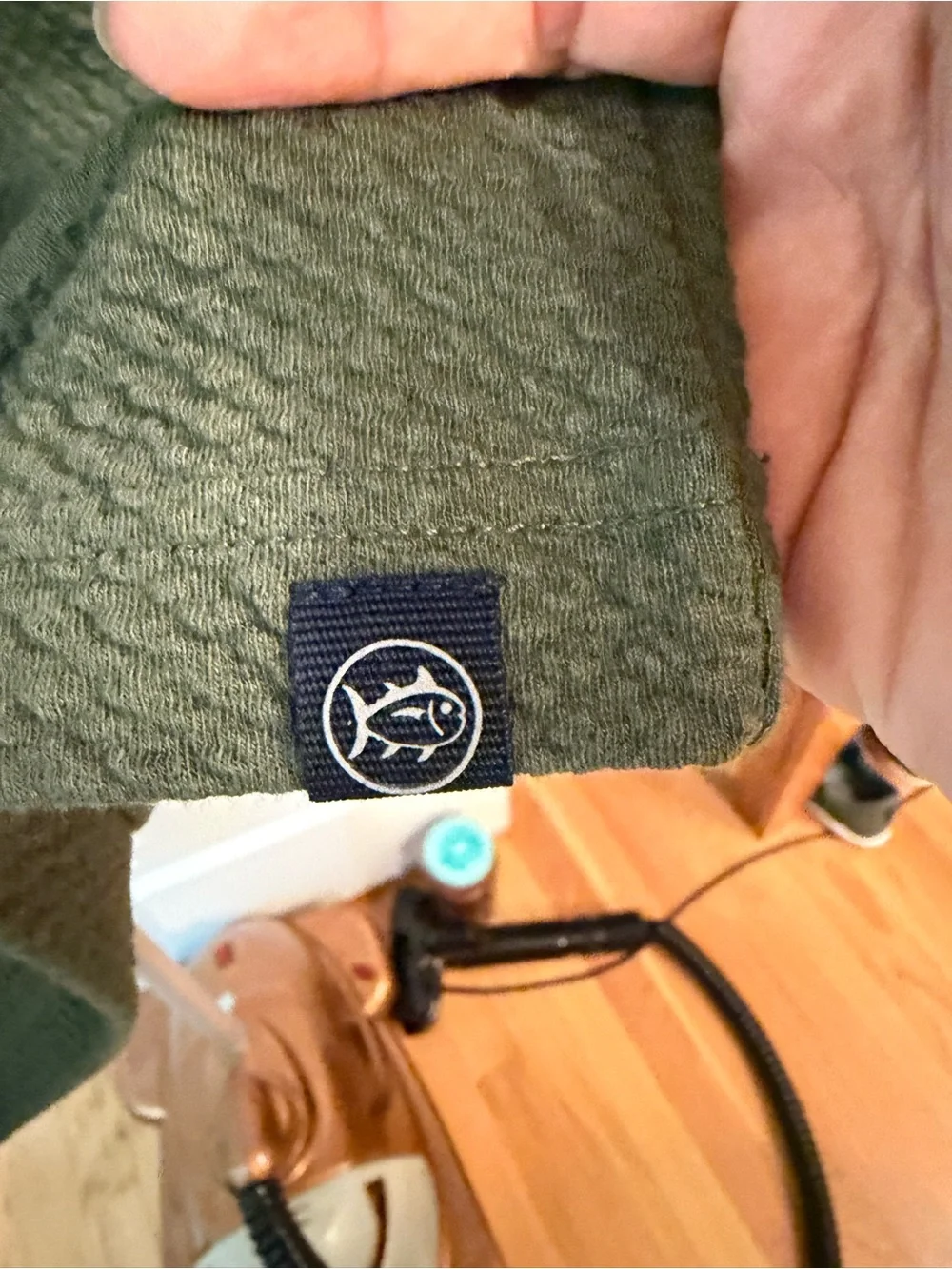 Southern Tide Olive Green Textured Knit Pullover